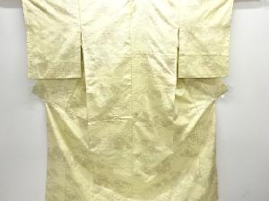 草花に桧垣模様織り出し十日町紬着物